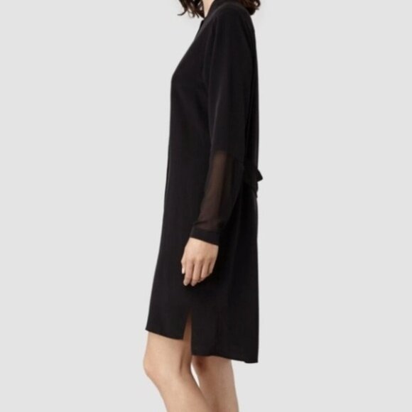 All Saints Rivi Silk Shirt Dress - Picture 4 of 16